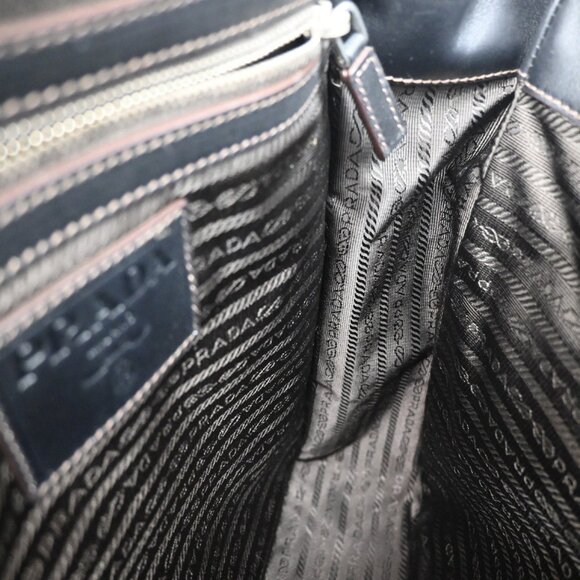 PRADA Logo Jacquard Crossbody Shoulder Bag Canvas Leather Brown SHW 38YH182 - Picture 12 of 16